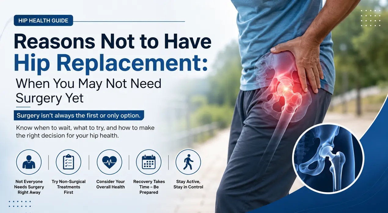 Person holding their hip with a highlighted anatomical hip joint illustration